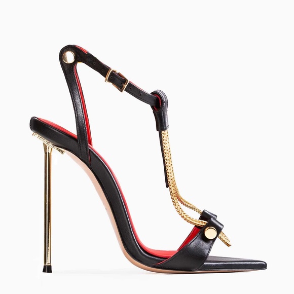 HARDOT RICH B*TCH STILETTO STRAPPY SANDALS SIZE 39 NEW!!! - Picture 3 of 11